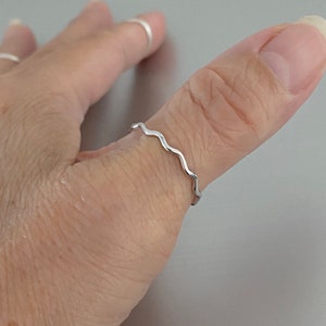 Sterling Silver Eternity Tiny Waves  Ring, Silver Ring, Ocean Ring, Wave Ring, Beach Ring