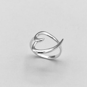 Sterling Silver Big Heart Ring Heart Ring Silver Ring Love - Etsy