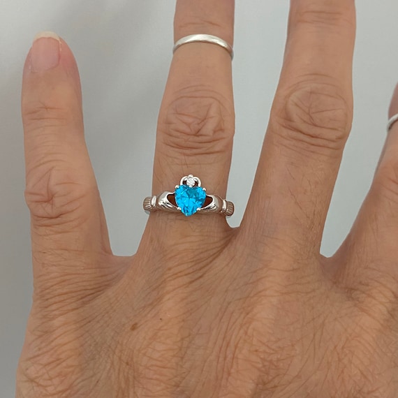 Claddagh ring shop december birthstone