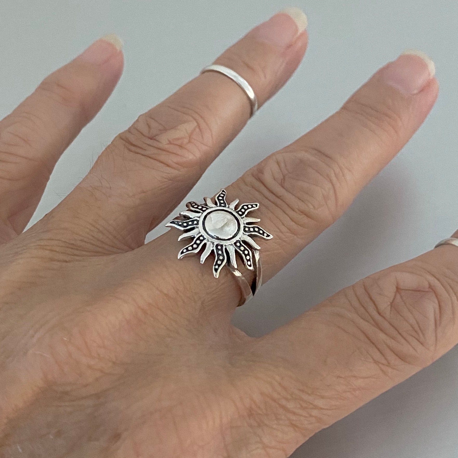  Ugaarsan Sunshine Phase Mini Ring You Are My Sunshine Simple  Delicate Stacking Ring Details of Sun Statement Thumb Jewelry for  Everyone-GD-05: Clothing, Shoes & Jewelry