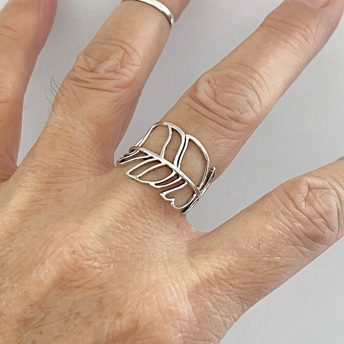 Anillo de hojas envueltas de plata esterlina anillo de árbol Etsy