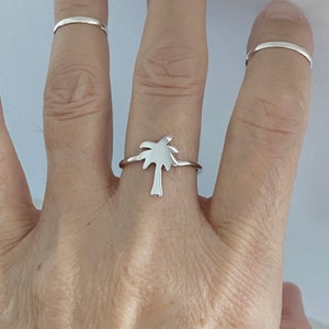 Sterling Silver High Polish Palm Tree Ring, Silver Ring, Tropical Ring, Boho Ring, Tree Ring