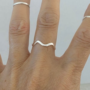 Sterling Silver Zigzag Ring, Wavy Ring, Silver Ring, Stackable Ring, Wave Rings image 2