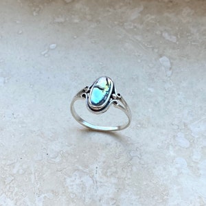 Sterling Silver Oval Abalone Ring, Boho Ring, Silver Ring, Stone Ring, Seashell Ring