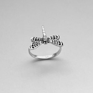 Sterling Silver Dragonfly Ring, Spirit Ring, Boho Ring, Silver Ring