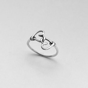 Sterling Silver Knot Hearts Ring, Boho Ring, Heart Ring, Silver Ring ...