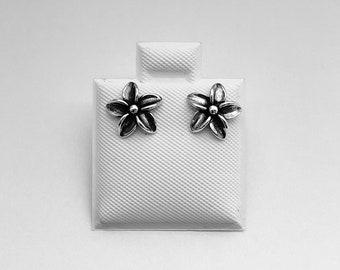 Sterling Silver Plumeria Earrings, Flower Earrings, Silver Earrings, Hawaii Earrings