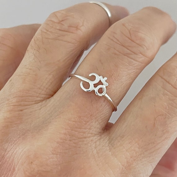 Buy Sterling Silver OM Ring, Dainty Ring, Yoga Ring, Silver Ring, Religious  Ring Online in India - Etsy