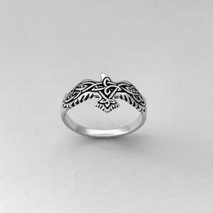 Sterling Silver Celtic Eagle Ring, Silver Ring, Animal Ring, Bird Ring