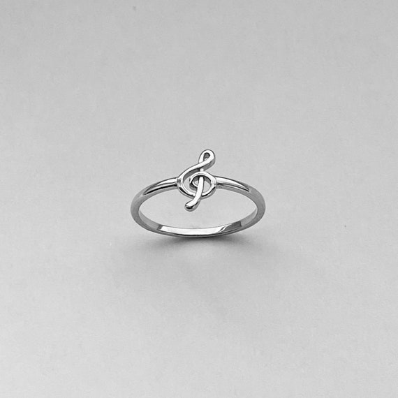 Buy Sterling Silver Small Music Note Ring, Clef Note Ring, Silver