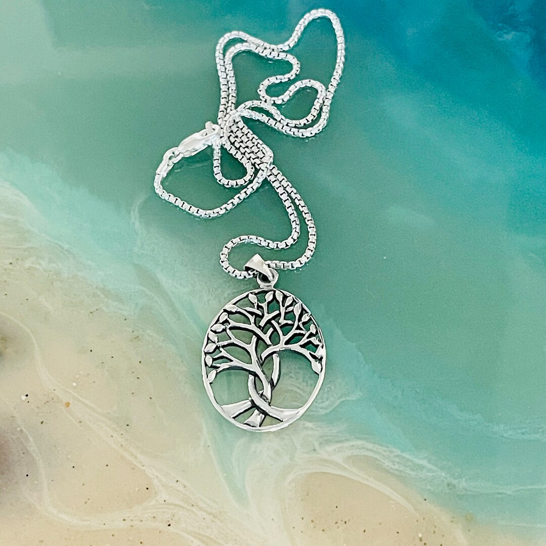 Sterling Silver Large Tree of Life Necklace, Boho Necklace, Fortune
