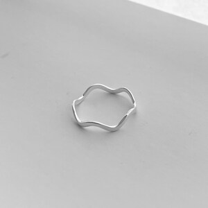 Sterling Silver Zigzag Ring, Wavy Ring, Silver Ring, Stackable Ring, Wave Rings image 10