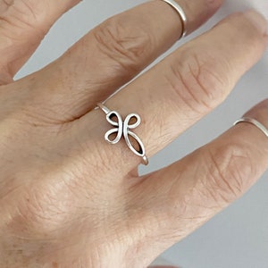 Sterling Silver Intertwined Sideway Cross Ring, Dainty Ring, Silver Ring, Religious Ring