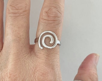 Sterling Silver Spiral Ring, Silver Ring, Swirly Ring, Boho Ring