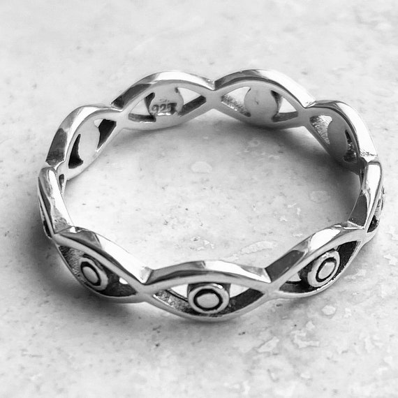 Sterling Silver Celtic Eye Ring, Protector Ring, Silver Ring, Evil