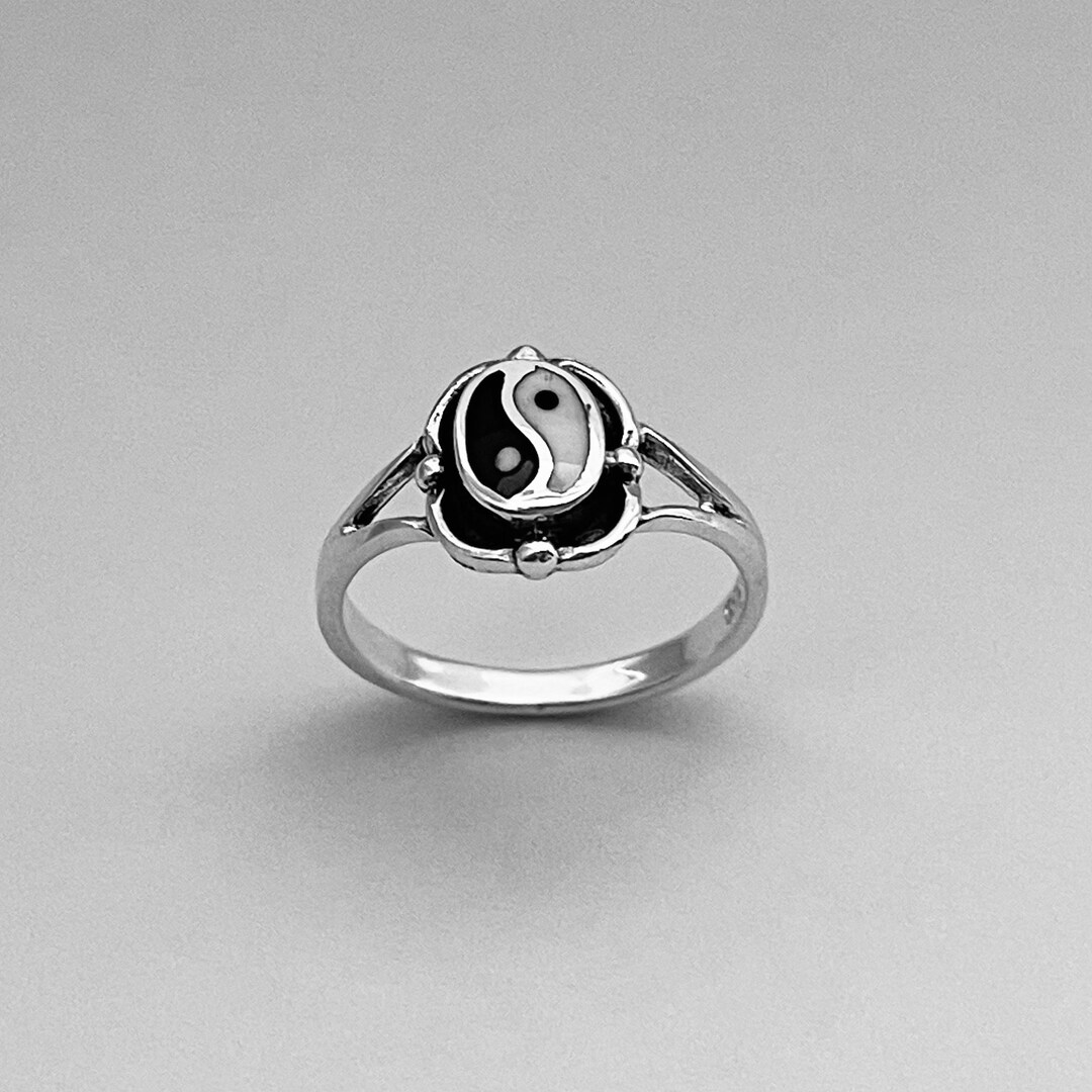 Sterling Silver Small Yin and Yang Ring Yoga Ring Silver Etsy