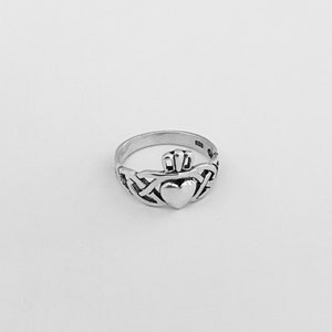 Sterling Silver Celtic Irish Claddagh Ring, Dainty Ring, Friendship Ring, Silver Ring, Love Ring, Celtic Ring image 3