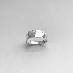 Sterling Silver Thin Small Concave Ring, Boho Ring, Silver Ring, Silver ...
