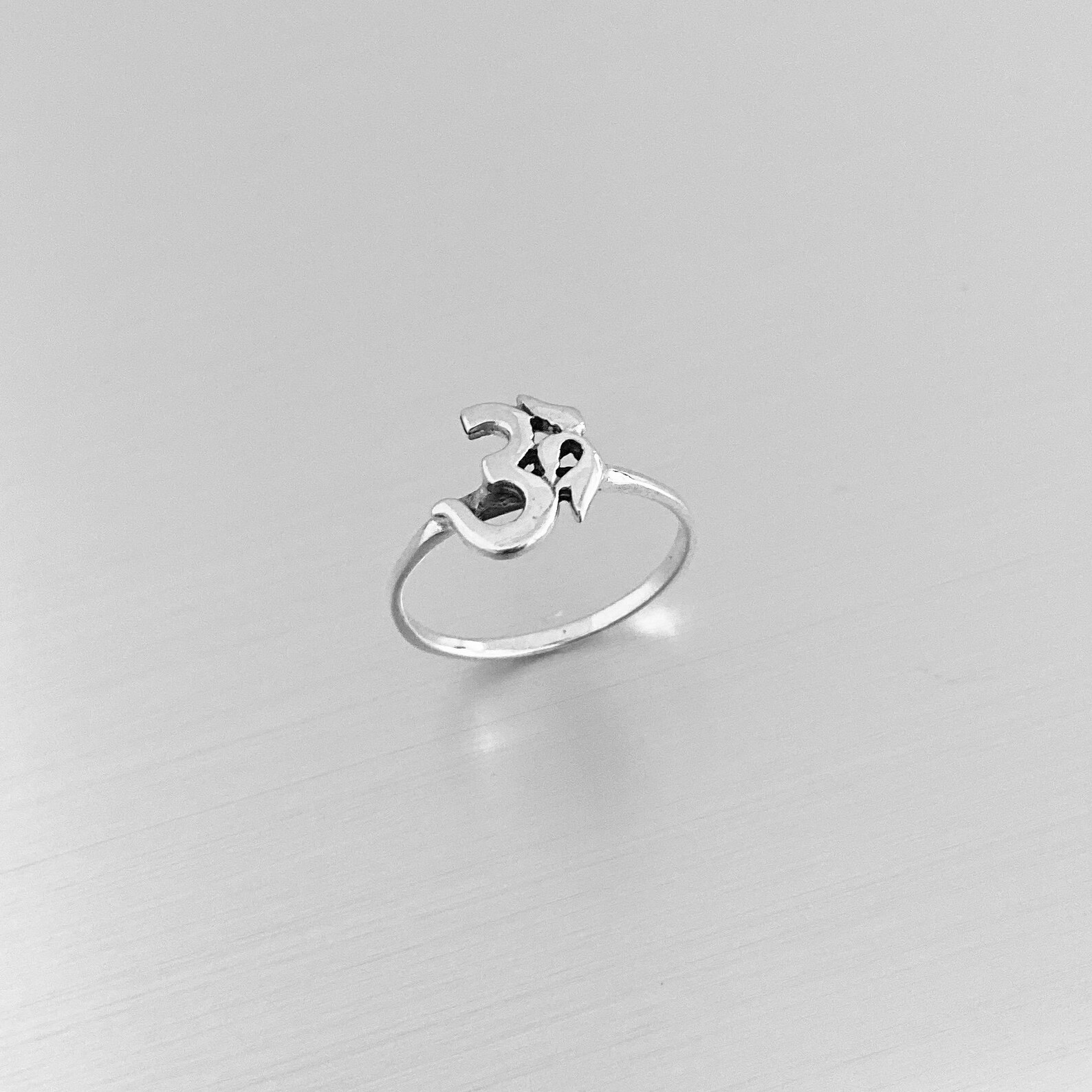 Sterling Silver OM Ring Dainty Ring Yoga Ring Silver Ring Etsy