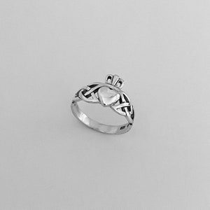 Sterling Silver Celtic Irish Claddagh Ring, Dainty Ring, Friendship Ring, Silver Ring, Love Ring, Celtic Ring image 8