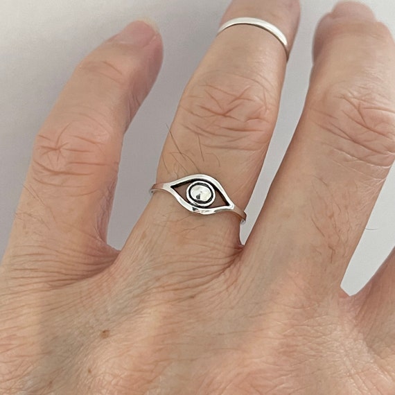 Sterling Silver Evil Eye Ring (R-1473) - House of Jewellery