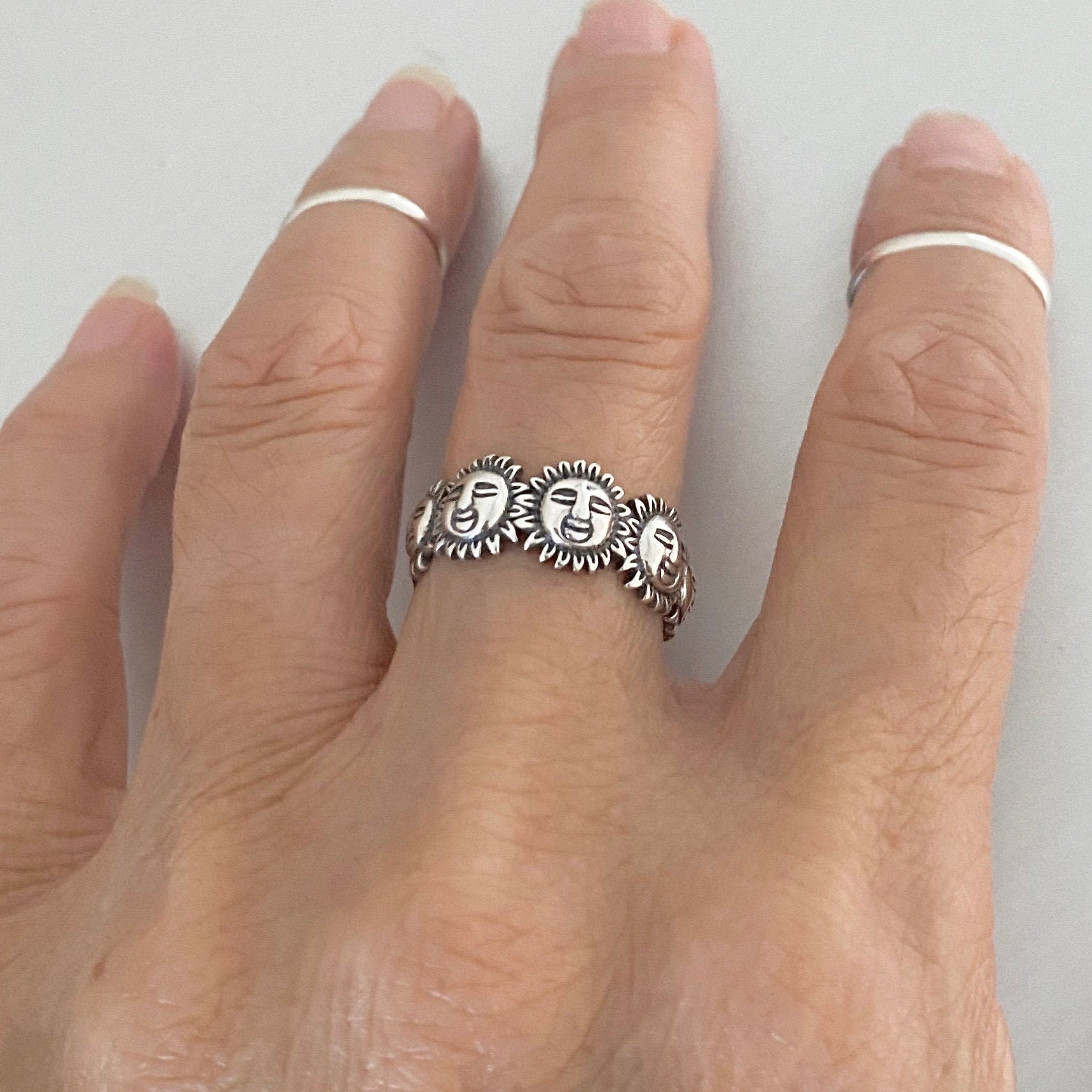 Gift for her Half Eternity Ring 925 Sterling Silver Band Ring Celestial Ring