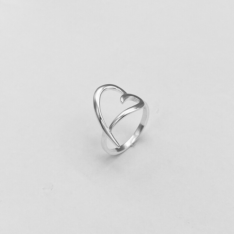 Sterling Silver Big Heart Ring Heart Ring Silver Ring Love - Etsy