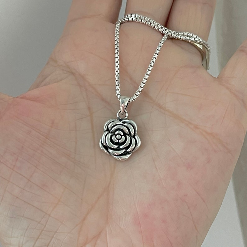 Layered Rose Necklace, Silver main image 0