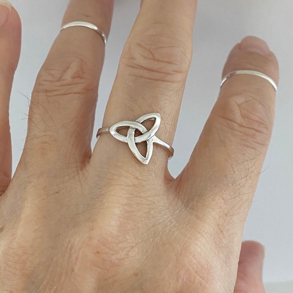 Sterling Silver Triquetra Celtic Ring, Dainty Ring, Silver Ring, Triquetra Ring, Knot Ring