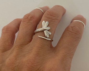 Sterling Silver Dragonfly Ring, Silver Ring, Spirit Ring, Spiritual Ring, Insect Ring