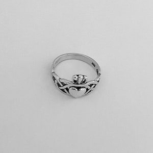 Sterling Silver Celtic Irish Claddagh Ring, Dainty Ring, Friendship Ring, Silver Ring, Love Ring, Celtic Ring image 10