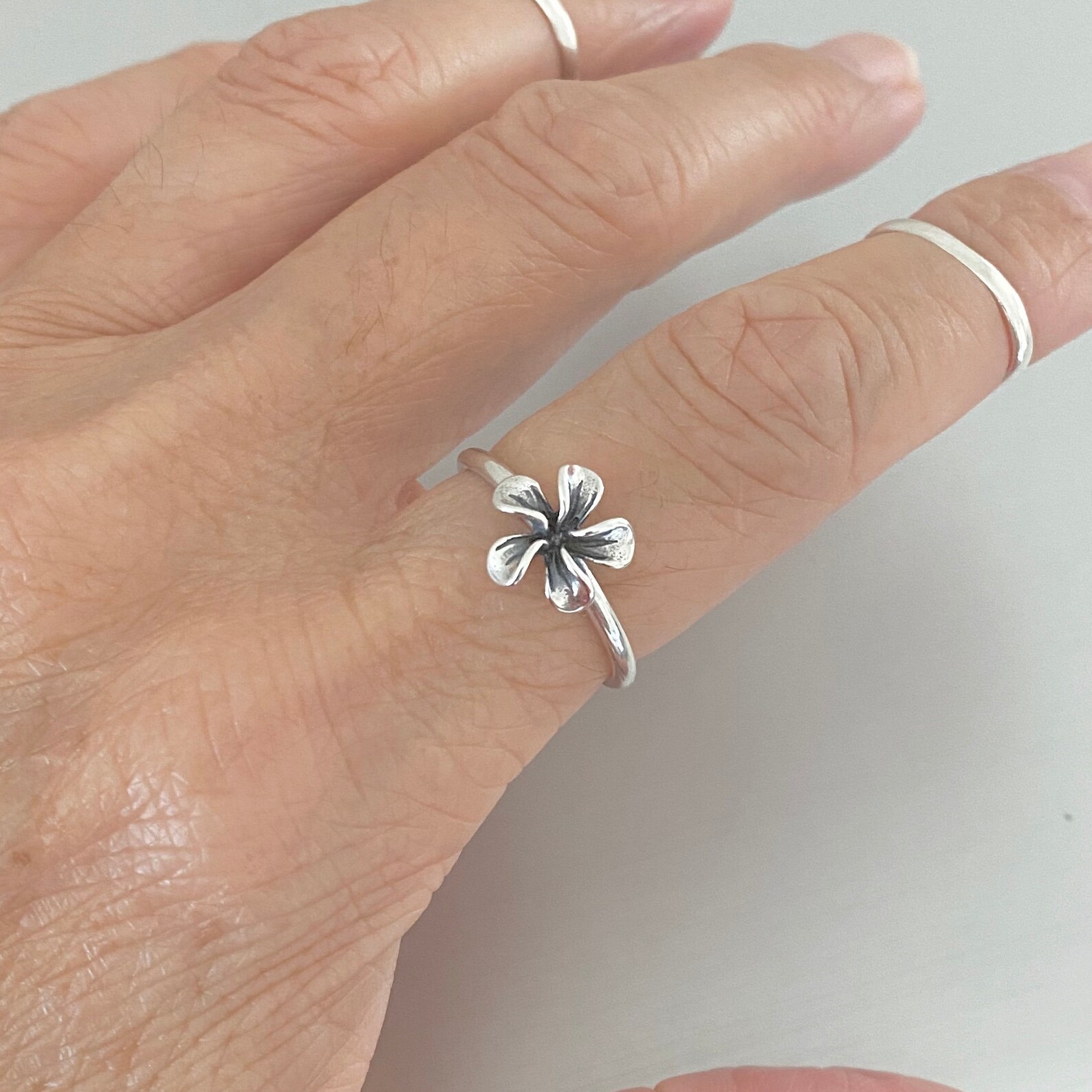 Sterling Silver Lily Flower Ring Lily Ring Silver Ring Etsy