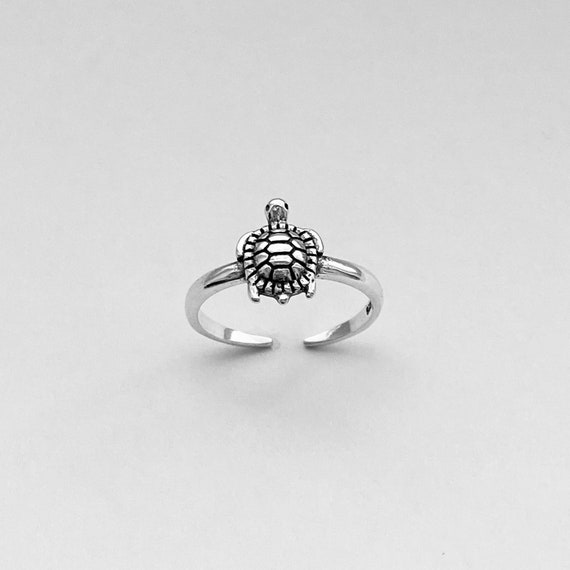 Sterling Silver Turtle Ring, Silver Ring, Ocean Ring, Animal Ring, Bea –  Indigo & Jade