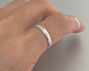 Sterling Silver Plain 3MM Band Ring, Unisex Ring, Wedding Ring, Silver Ring, Stackable Ring