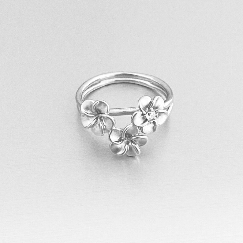 Sterling Silver Satin Plumeria Flower Ring Plumeria Ring Etsy