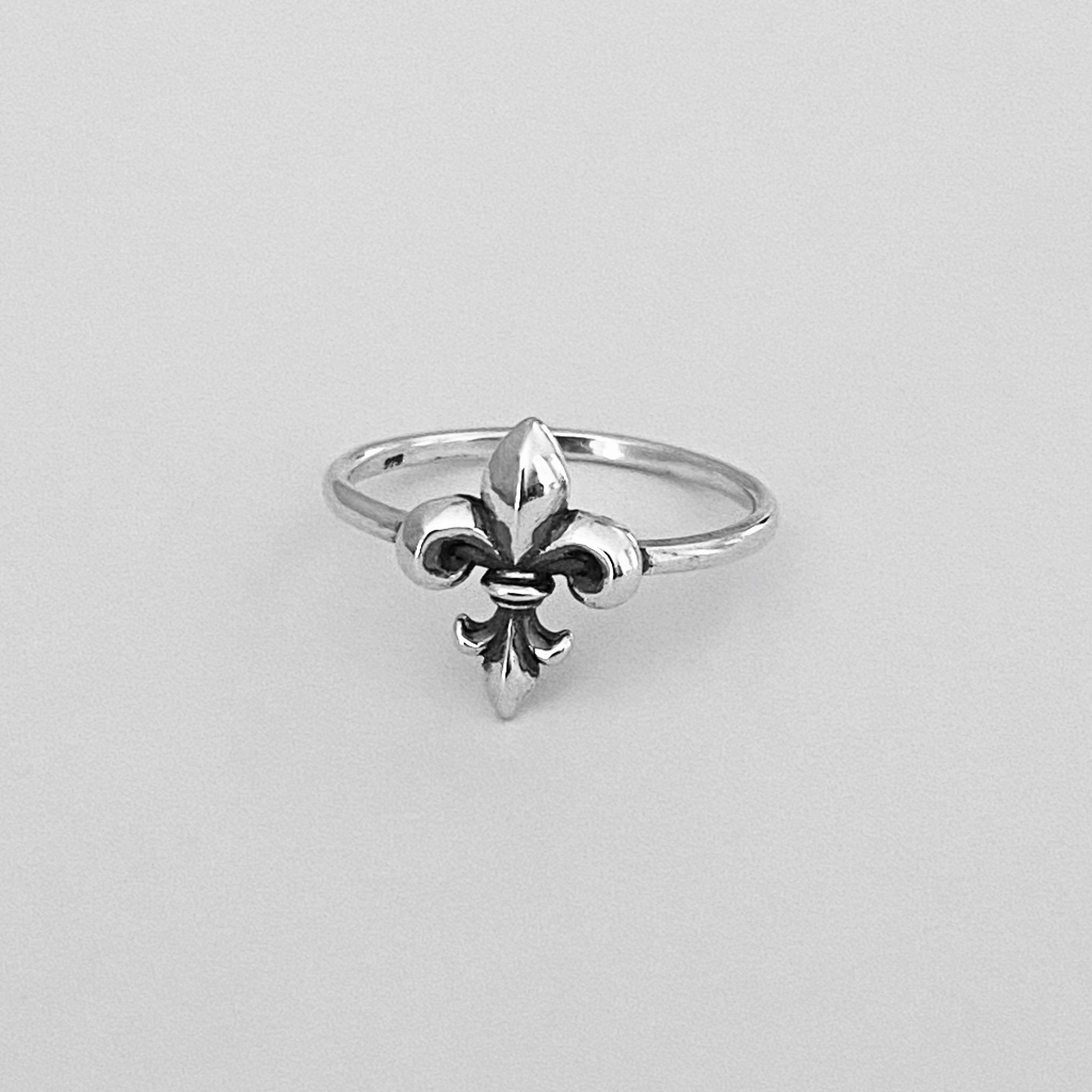 Sterling Silver Small Saints Ring Flower Ring Fleur De Lis | Etsy