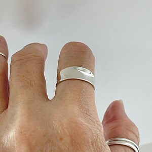 Sterling Silver Thin Small Concave Ring, Boho Ring, Silver Ring, Silver ...