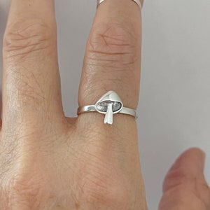 Sterling Silver Mushroom Ring, Spirit Ring, Dainty Ring, Silver Ring