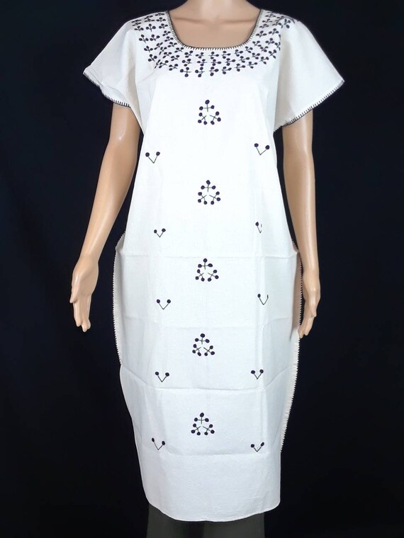 Tunic Dress Hand Loomed Amuzgos Authentic Huipil Dress Hand Embroidered
