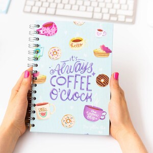 Hardcover Dotted Journal, Notebook, Sketchbook, Spiral bound, for Women, Handmade, Illustrated, Lettering, Calligraphy journal