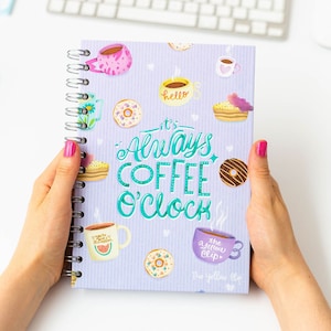 Hardcover Dotted Journal, Notebook, Sketchbook, Spiral bound, for Women, Handmade, Illustrated, Lettering, Calligraphy journal