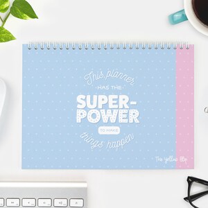 Dateless Weekly planner with stickers, Softcover planner, Undated weekly planner, Desk planner, Spiral planner, Paper