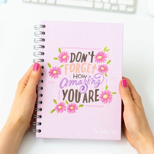 Hardcover Dotted Journal, Notebook, Sketchbook, Spiral bound, for Women, Handmade, Illustrated, Lettering, Calligraphy journal