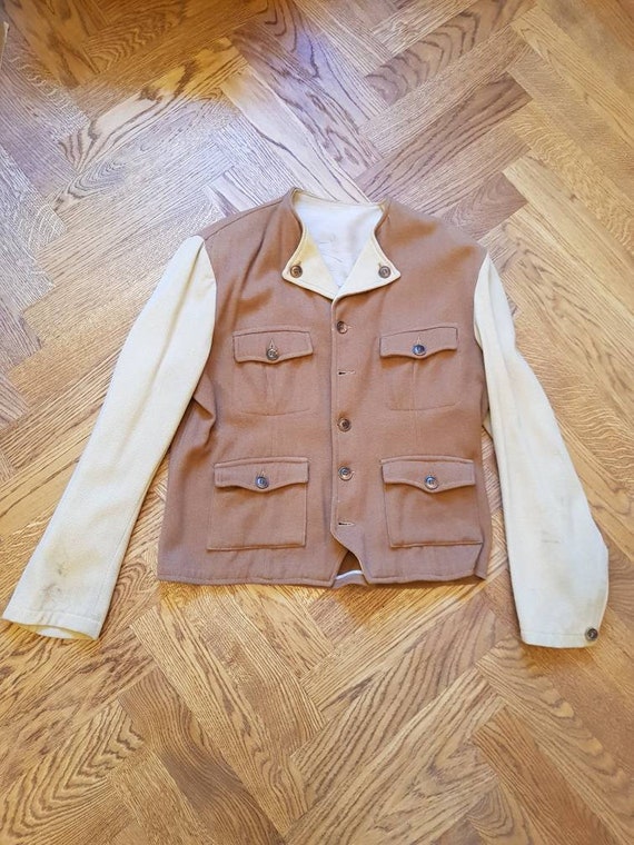 1940s Two-tone Wool Jacket, Swedish design, rare p