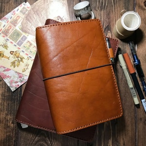 Cuadernos de viaje de cuero vegetal curtido italiano