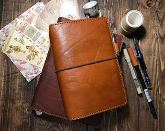 Italian Veg Tan Leather Travelers Notebooks
