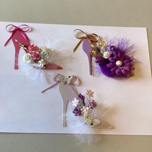 3 x shoe card toppers