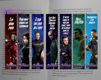 avengers bookmark etsy