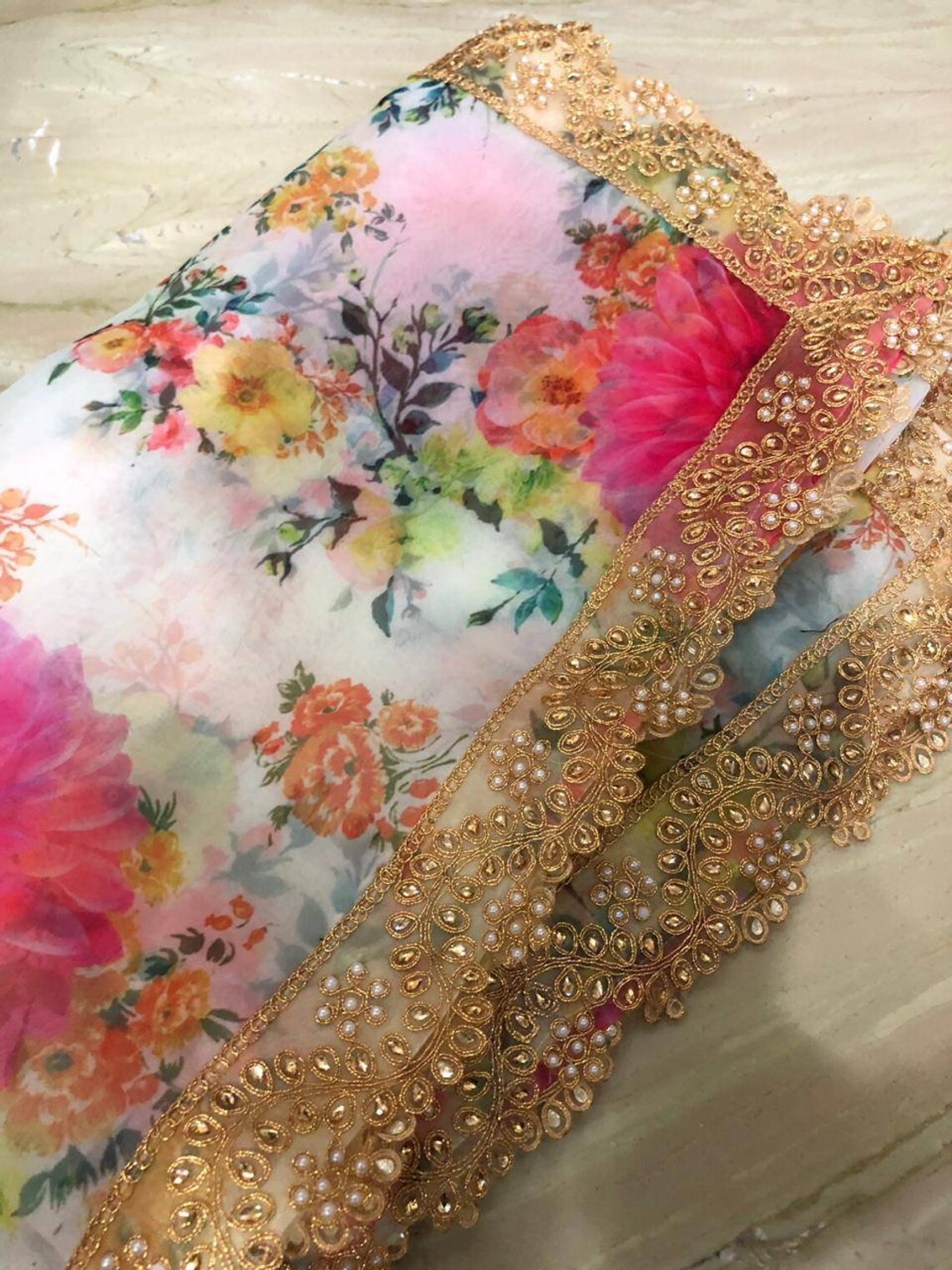 organza floral dupatta online