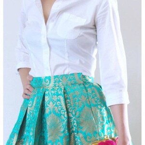 brocade skirt and shirt
